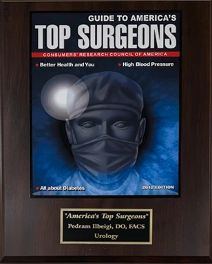 America's Top Surgeons, Urology plaque.